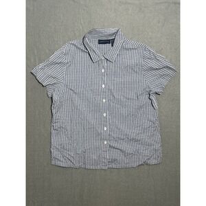 Charter Club Men's Casual Button-Down Shirt Short Sleeve Plaid Size 12 Cotton